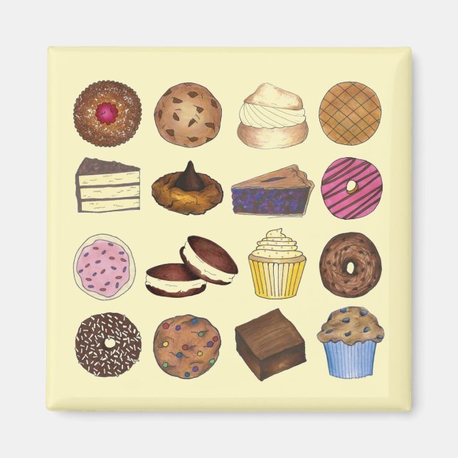 Backwaren Cupcake Creampuff Muffin Cookie Cake Magnet (Vorne)