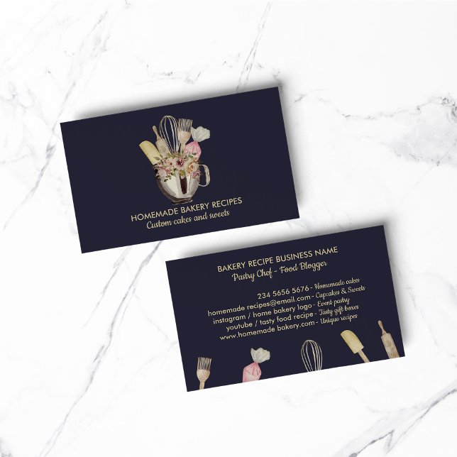 Backwaren für Navy Koch kochen Visitenkarte (Navy Bakery pastry hand tools cook chef Business Card)