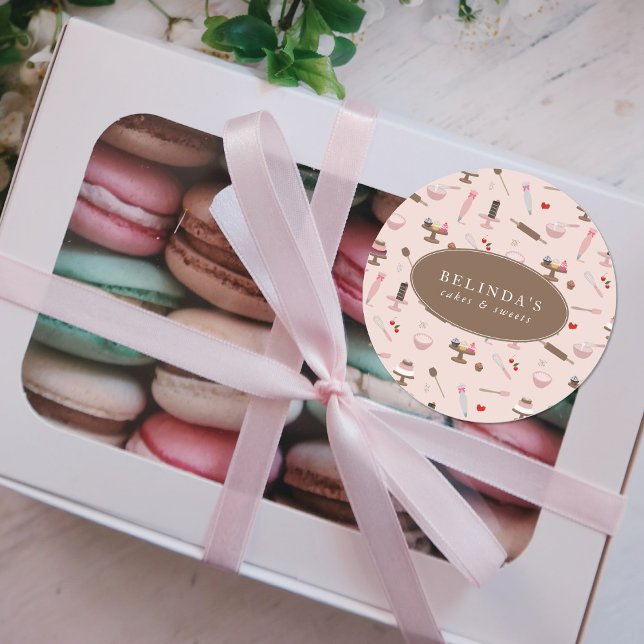 Backwaren & Kochen Backwaren Kochen Runder Aufkleber (Baking & Cooking Utensils Bakery Cooking Classic Round Sticker)