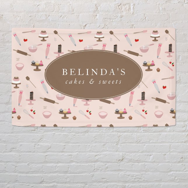 Backwaren & Kochutensilien Backwarengeschäft Unter Banner (Baking & Cooking Utensils Bakery Shop Sign)