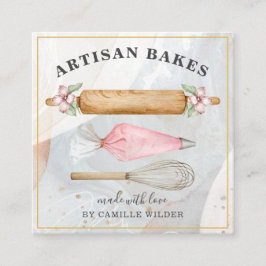 Backwaren Konditorei Koch Bäckereiwerkzeuge Quadratische Visitenkarte