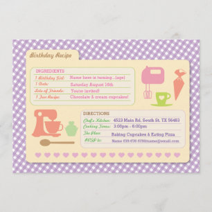 Backwaren Rezept Karte Geburtstagsparty einladen