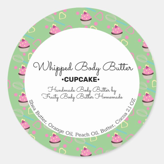 Backwaren Scent Butter Bath Branding Verpackung Runder Aufkleber (Vorderseite)