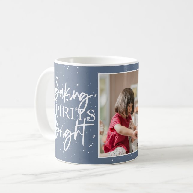 Backwaren Spirituosen Bright Blue Holiday Foto Kaffeetasse (Vorderseite Links)