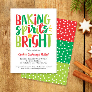 Backwaren Spirituosen Bright Cooke Swap Weihnachts Einladung