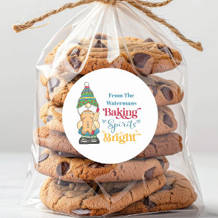 Backwaren Spirituosen Bright Cookie Weihnachtsfeie Runder Aufkleber