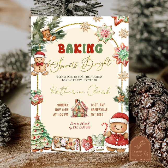 Backwaren Spirituosen Bright Gingerbread Holiday P Einladung (Von Creator hochgeladen)