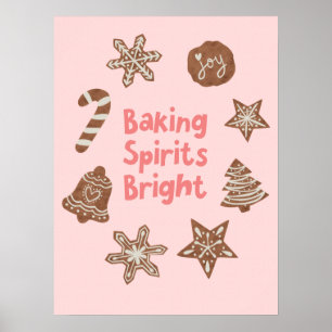 Backwaren Spirituosen Helle Weihnachtskekse Rosa Poster