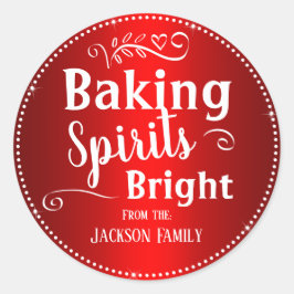 Backweihnachtsgeschenk Eigener Familienname Runder Aufkleber