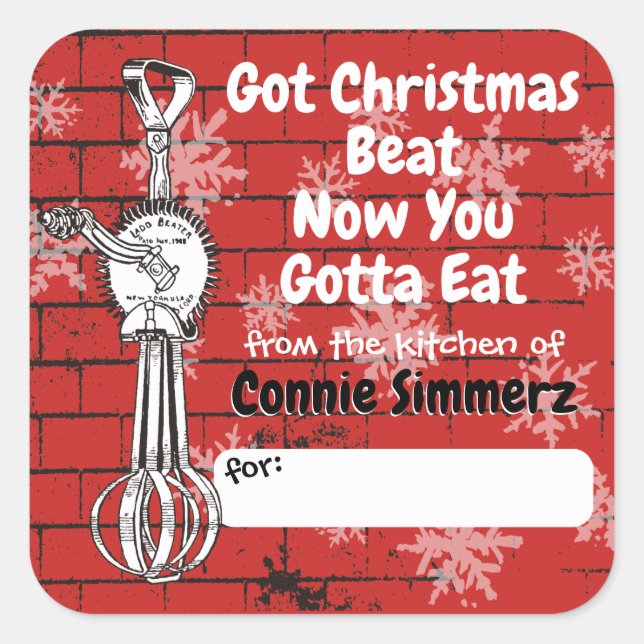 Backwein aus der Küche Quadratischer Aufkleber (Vorderseite)