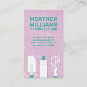 Backwerkzeuge   Lila Hintergrund Visitenkarte