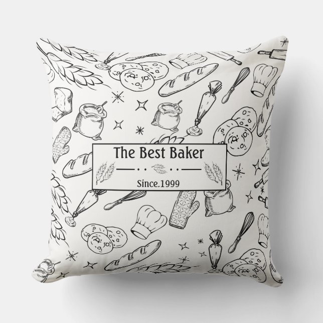 Backwerkzeuge und moderne Bäckereien Kissen (Vorderseite)