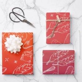 Backwerkzeuge und moderne, braune Orange Geschenkpapier Set