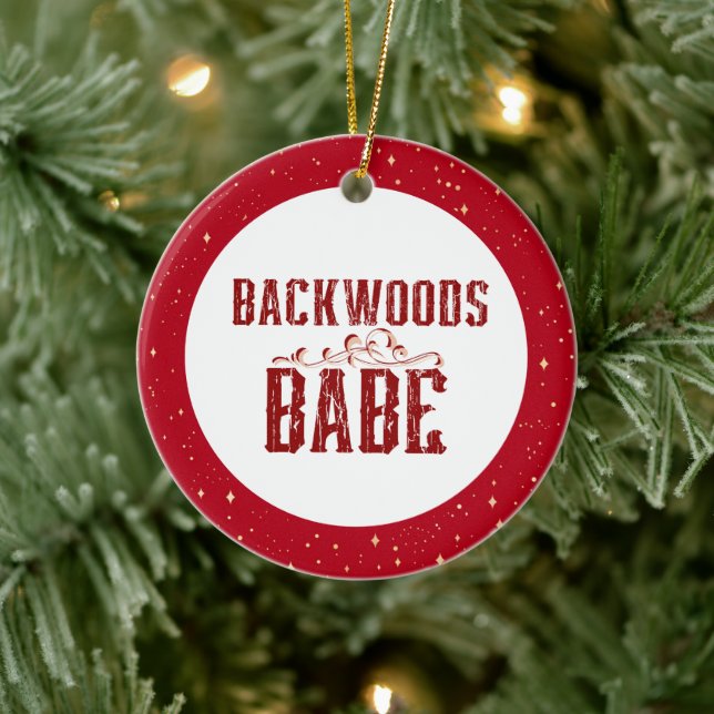 Backwood Babe Personalisiert Keramik Ornament (Baum)