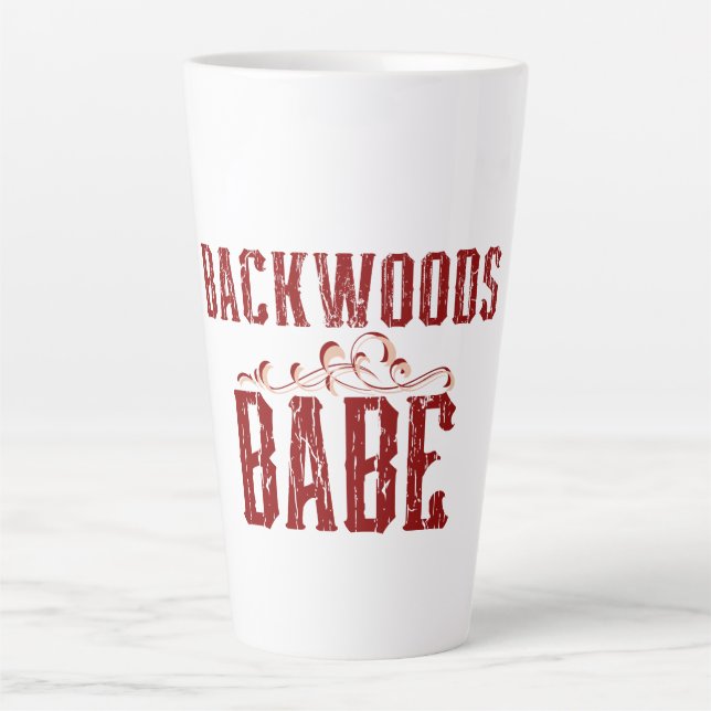 Backwoods Babe Typografy Milchtasse (Vorderseite)