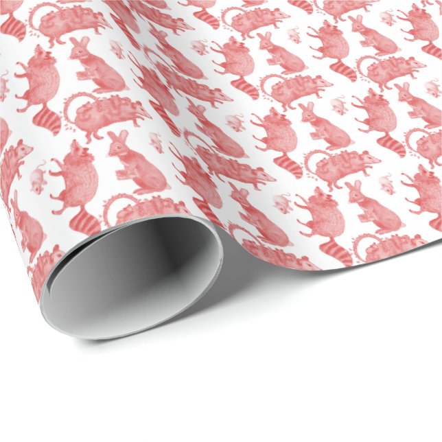Backyard Animals Holiday Wrapping Paper Geschenkpapier (Rolleneckpunkt)