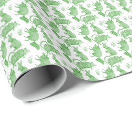 Backyard Animals Holiday Wrapping Paper (Green) Geschenkpapier