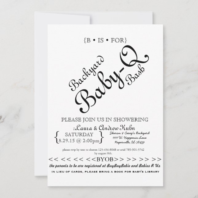 Backyard Baby-Q-Bash Einladung (Vorderseite)
