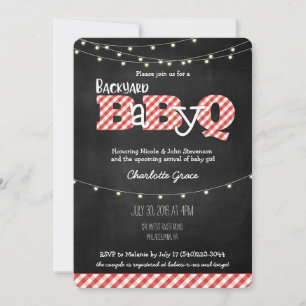 Backyard BaByQ Bash GRILLEN Baby Shower Einladung