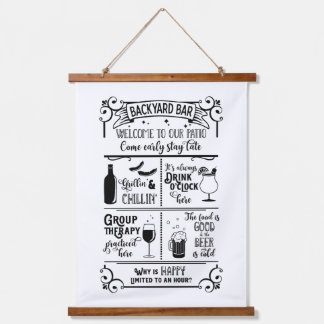 Backyard Bar Wandteppich Mit Holzrahmen
