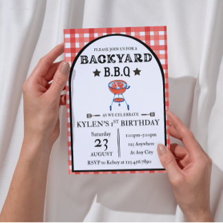 Backyard BBQ Birthday Invitation | Editable 5x7 Einladung