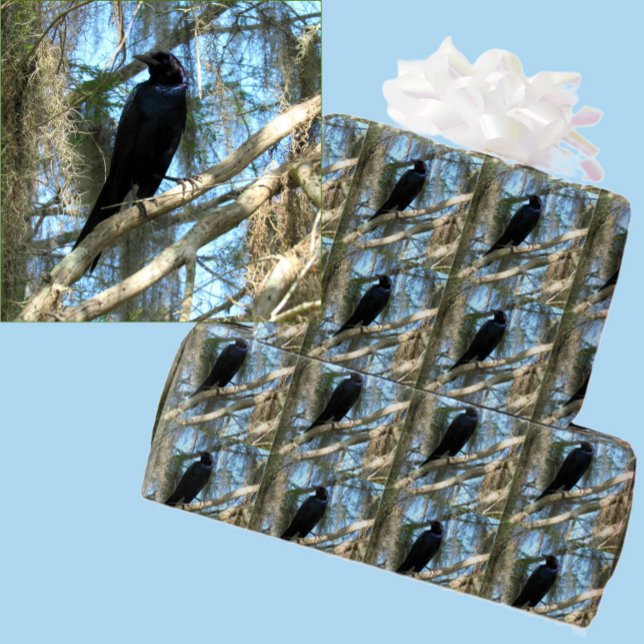 Backyard Bird Grackle Wrapping Paper Geschenkpapier (Von Creator hochgeladen)