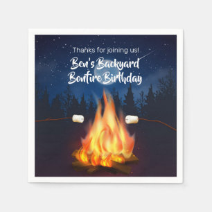 Backyard Bonfire Cookie Geburtstagsparty Serviette