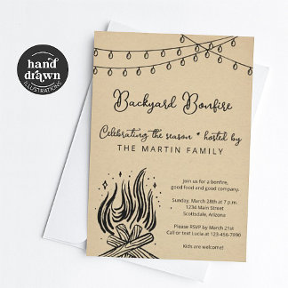 Backyard Bonfire Fall-Party Einladung