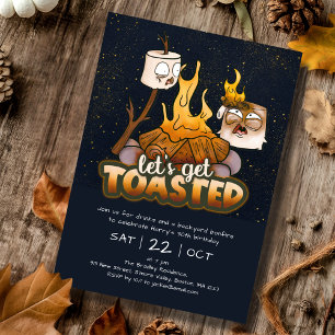 Backyard Bonfire Lass uns Geburtstag Toasted bekom Einladung