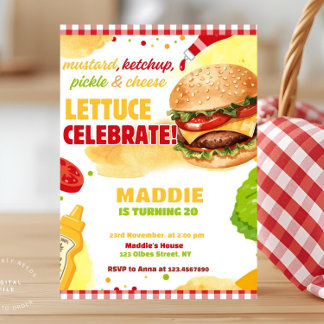 Backyard Burger Party Gingham Chillin und Grilling Einladung
