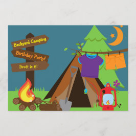 Backyard Camping Campout Sleepover Geburtstag Einl Einladung