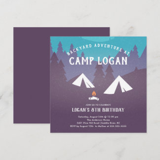 Backyard Camping Geburtstag Einladung