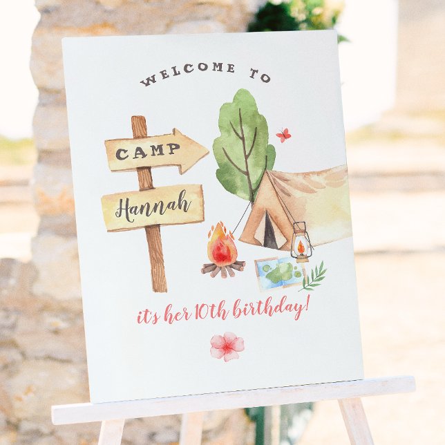 Backyard Camping Girls Geburtstagsparty Poster (Von Creator hochgeladen)