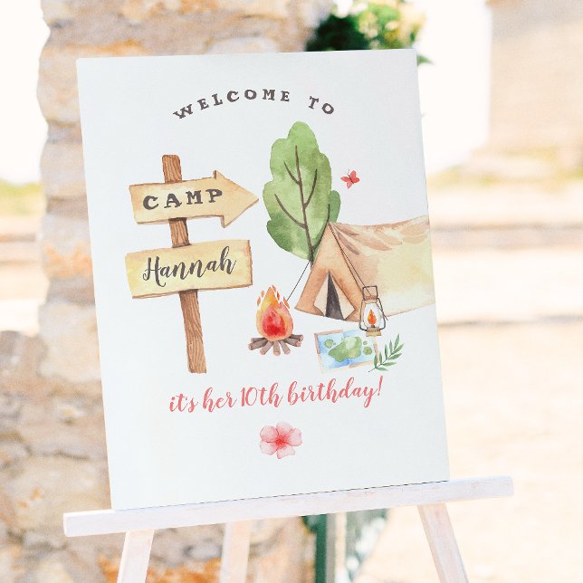 Backyard Camping Girls Geburtstagsparty Poster (Von Creator hochgeladen)