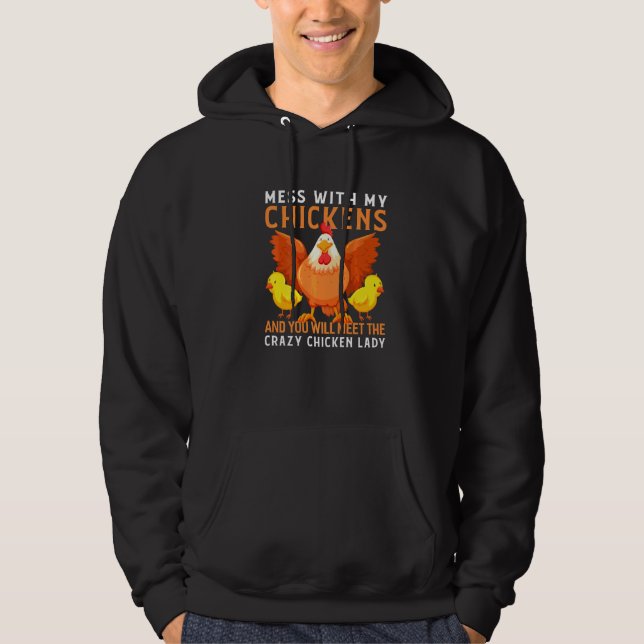 Backyard Crazy Chicken Lady Chicken Bauer 1 Hoodie (Vorderseite)