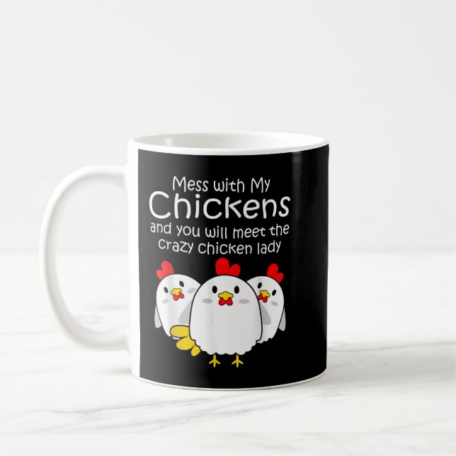 Backyard Crazy Chicken Lady Womens Bauer Geschenk Kaffeetasse (Links)
