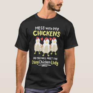 Backyard Crazy Chicken Lady Womens Bauer T-Shirt