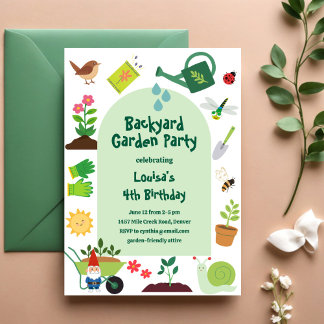 Backyard Garden Geburtstagsparty Einladung