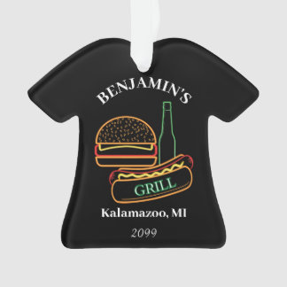 Backyard Grill mit Burgers Hot Dogbeer Ornament