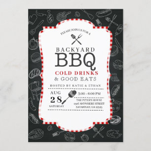 Backyard GRILLEN Barbecue Einladung