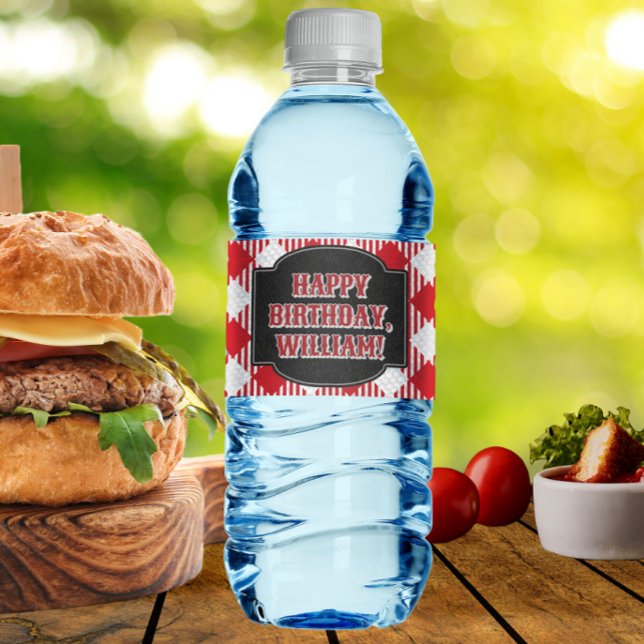 Backyard GRILLEN Birthday Party Wasserflasche Wasserflaschenetikett (Von Creator hochgeladen)