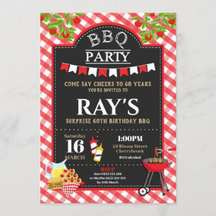 Backyard GRILLEN Überraschung Geburtstagspartei Re Einladung