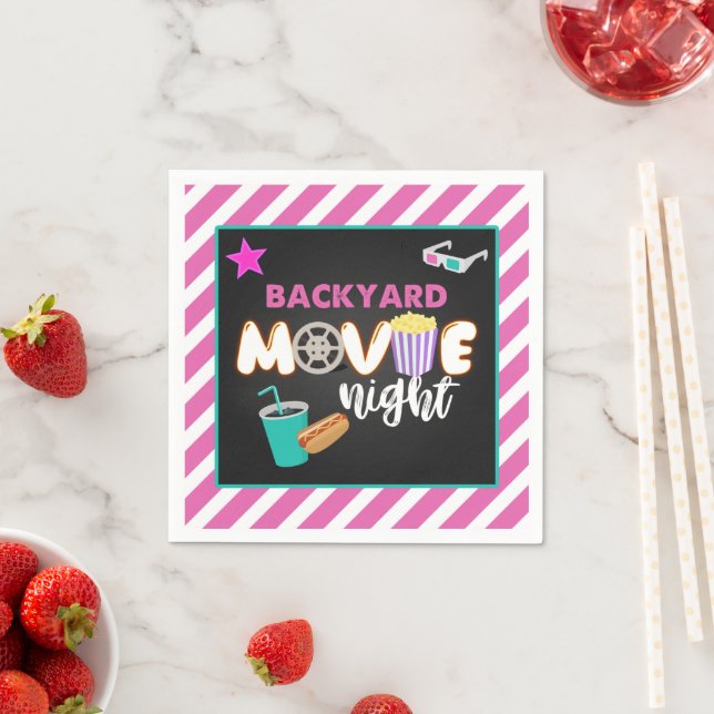 Backyard Movie Night Napkin - Mädchen Serviette (Beispiel)