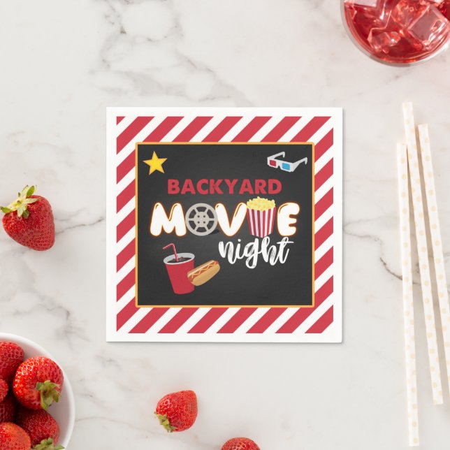 Backyard Movie Night Napkin Serviette (Beispiel)