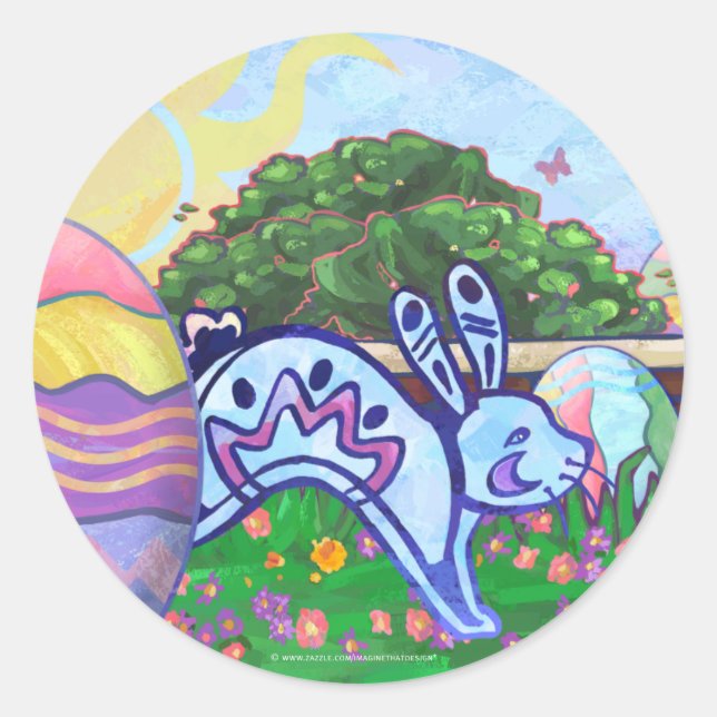 Backyard Oaster Egg Hunt Round Sticker (Vorderseite)