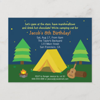 Backyard Sleepover Camping Geburtstagsparty für Ju Einladung