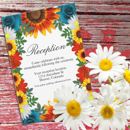 Backyard Summer Floral Empfang Begleitkarte