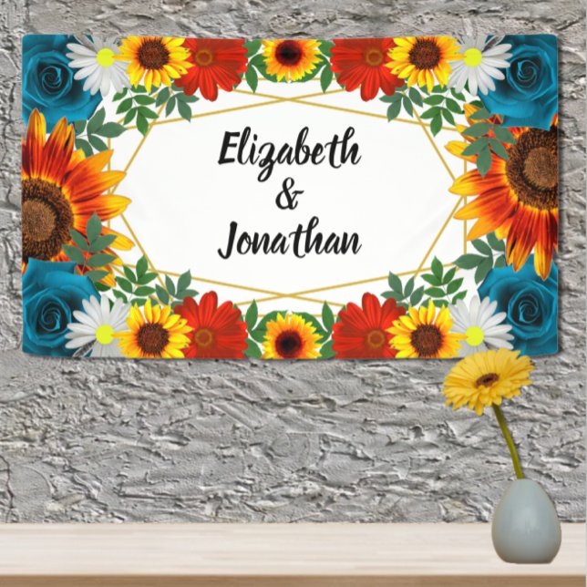 Backyard Summer Floral Geometric Banner (Von Creator hochgeladen)