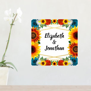 Backyard Summer Floral Geometric Foliendrucke