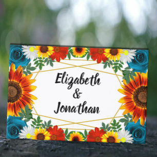 Backyard Summer Floral Geometric Gästebuch